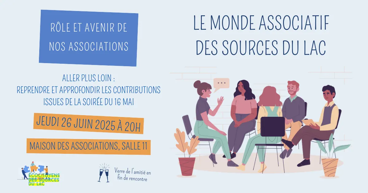 Soirée de restitution sur le monde associatif des Sources du Lac le 26/06/2025